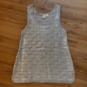 Moth for Anthropologie Silver Knit Sweater Tank Size XS